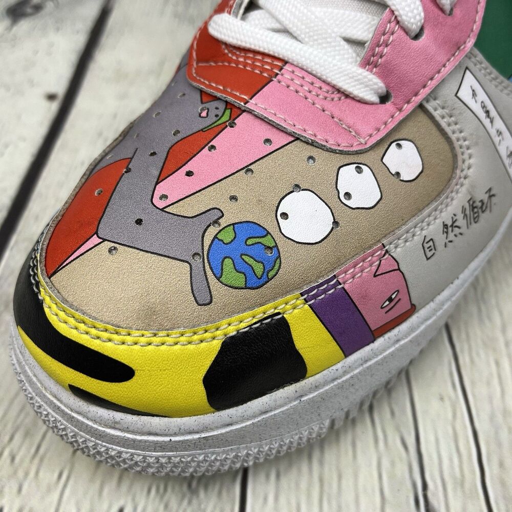 Nike x Ruohan Wang Air Force 1 AF1 Low Multicolor Flyleather Size 11 CZ3990-900 - Picture 8 of 12